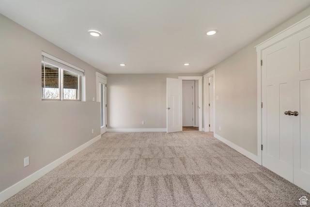 11968 N Ithica Dr, Highland, UT 84003 - interior space with baseboards, recessed lighting, and light carpet