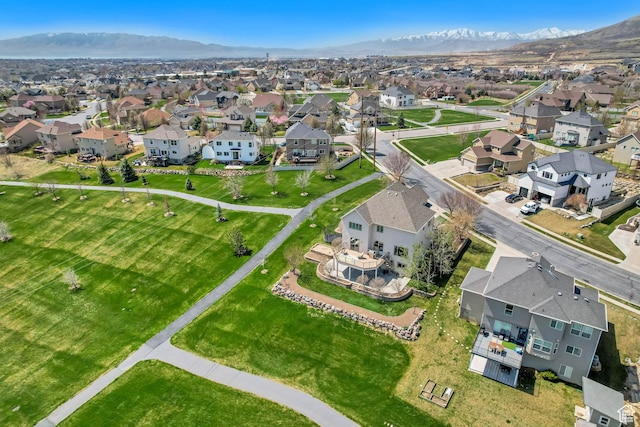 11968 N Ithica Dr, Highland, UT 84003 - drone / aerial view featuring a residential view and a mountain view