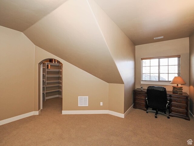 220 S 1970 E, Heber City, UT 84032 - office area featuring visible vents, baseboards, carpet, and vaulted ceiling