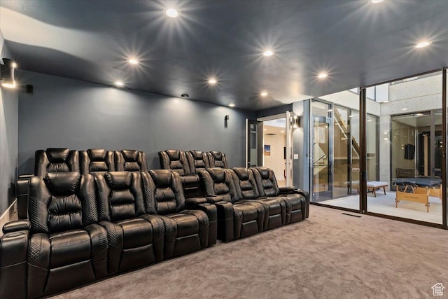 1449 S Devonshire Dr, Salt Lake City, UT 84108 - home theater room featuring carpet and recessed lighting