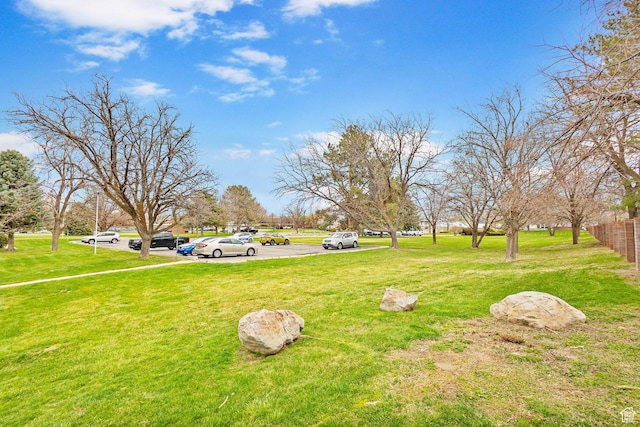 view of yard featuring fence