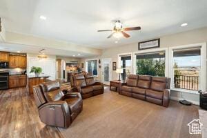 8836 W 3200 S, Cedar City, UT 84720 - living area featuring ceiling fan, recessed lighting, and wood finished floors