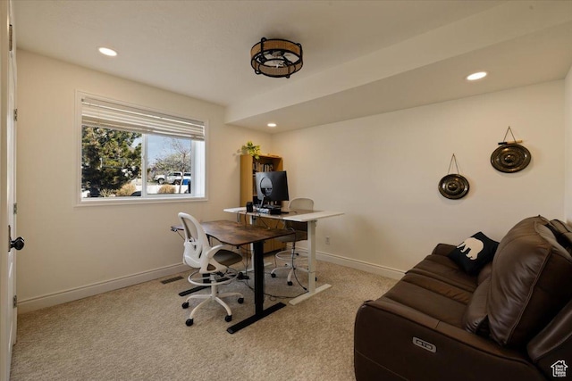 1178 W 13040 S, Riverton, UT 84065 - carpeted office featuring baseboards, visible vents, and recessed lighting