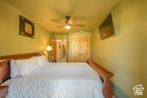 565 S Vasels Rd E Unit 6G, Brian Head, UT 84719 - bedroom featuring a closet and ceiling fan