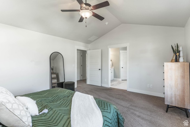 81 E 600 N, Mapleton, UT 84664 - bedroom with carpet floors, lofted ceiling, ensuite bathroom, and baseboards