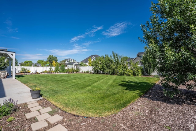 81 E 600 N, Mapleton, UT 84664 - view of yard with a patio area, a fenced backyard, and a residential view