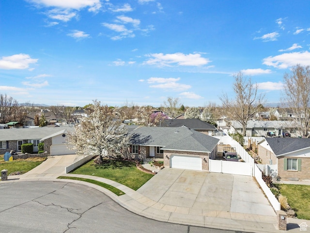 drone / aerial view with a residential view
