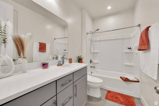 977 S 1480 W, Provo, UT 84601 - bathroom with vanity, recessed lighting, toilet, washtub / shower combination, and tile patterned floors
