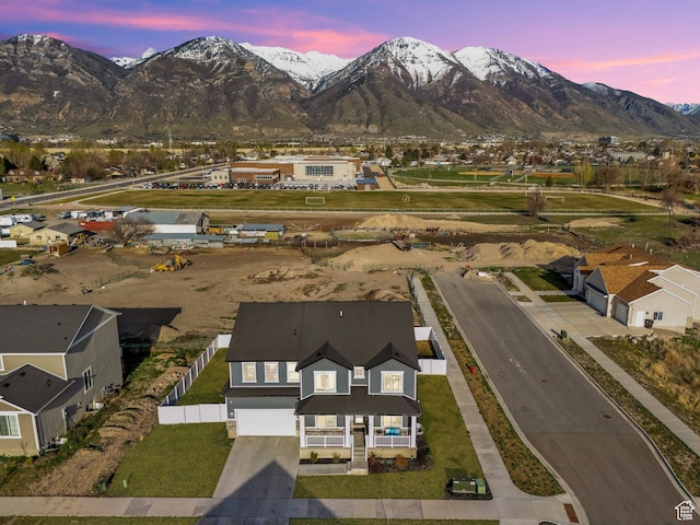 977 S 1480 W, Provo, UT 84601 - aerial view at dusk featuring a mountain view and a residential view