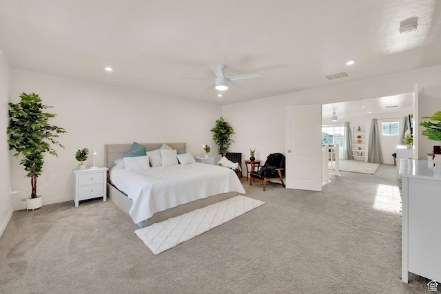 977 S 1480 W, Provo, UT 84601 - bedroom featuring a ceiling fan, visible vents, and recessed lighting