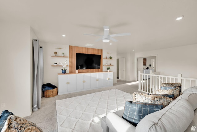 977 S 1480 W, Provo, UT 84601 - living room with ceiling fan, recessed lighting, and light carpet