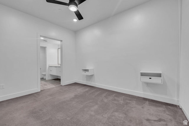 933 S Washington St Unit 107, Salt Lake City, UT 84101 - carpeted spare room featuring ceiling fan, recessed lighting, and baseboards