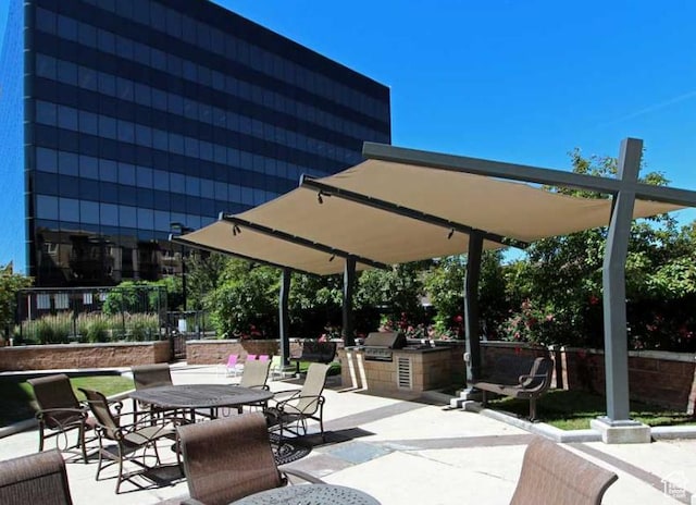 view of patio / terrace with grilling area and outdoor dining area