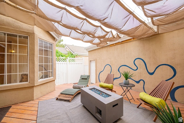 2356 E 3900 S, Millcreek, UT 84124 - view of patio / terrace featuring an outdoor fire pit and a deck