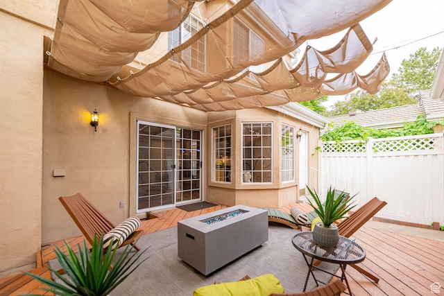 2356 E 3900 S, Millcreek, UT 84124 - view of patio with an outdoor fire pit and a wooden deck