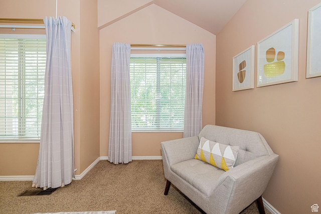 2356 E 3900 S, Millcreek, UT 84124 - living area featuring carpet flooring and vaulted ceiling