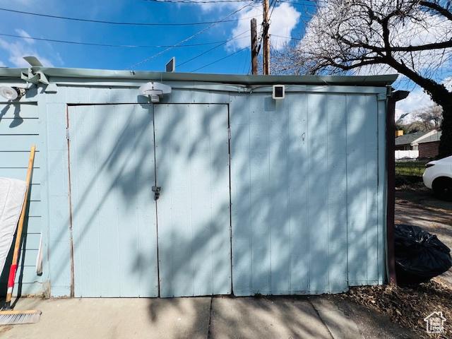 view of shed
