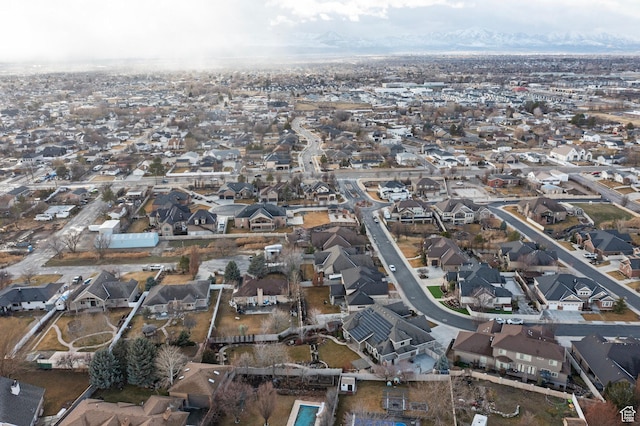 drone / aerial view with a residential view