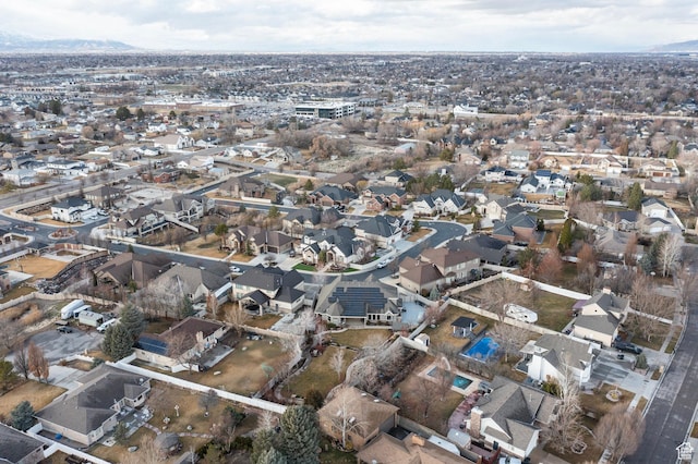 aerial view with a residential view