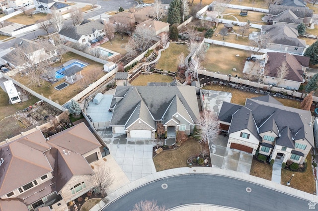 aerial view featuring a residential view