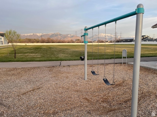 3057 N 3325 W, Plain City, UT 84404 - surrounding community featuring a mountain view, playground community, and a lawn