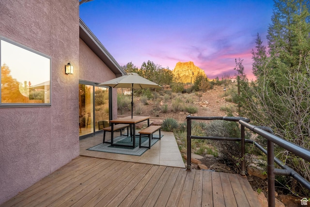 282 Valley View Dr, Springdale, UT 84767 - view of deck at dusk
