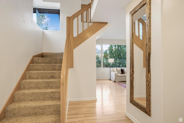 282 Valley View Dr, Springdale, UT 84767 - staircase featuring wood finished floors and baseboards