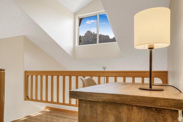 282 Valley View Dr, Springdale, UT 84767 - interior space with wood finished floors and lofted ceiling