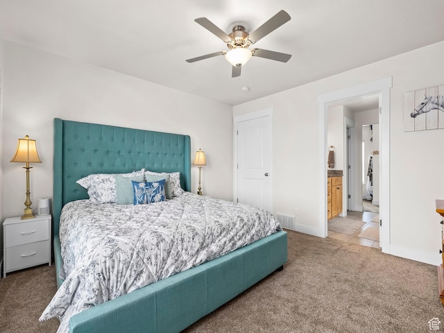 572 W Goosenest Dr, Elk Ridge, UT 84651 - bedroom with carpet floors, baseboards, and a ceiling fan