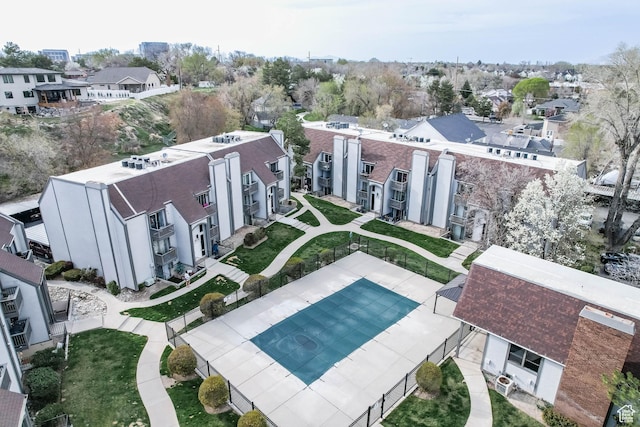 bird's eye view with a residential view