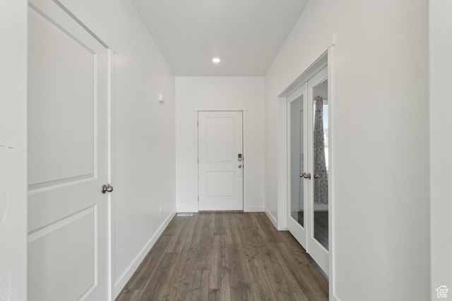 13 N N Maraschino Ln, Grantsville, UT 84029 - hallway featuring baseboards, dark wood-style floors, and recessed lighting