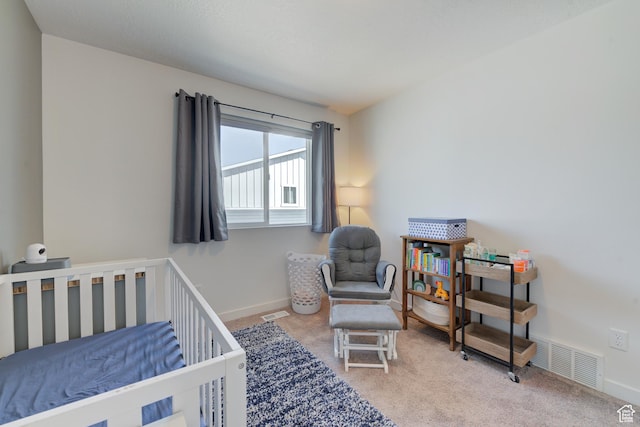 4696 W Talavera Way, Kearns, UT 84118 - bedroom with a crib, visible vents, baseboards, and carpet floors