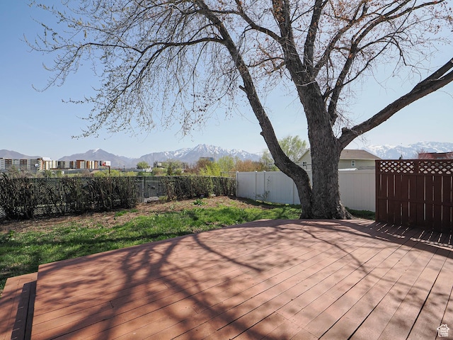 5085 Clover View Dr Unit 11, Murray, UT 84123 - deck with a mountain view and a fenced backyard