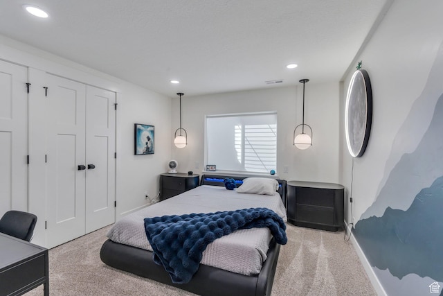 2155 E Blue Sky Dr, Eagle Mountain, UT 84005 - bedroom with carpet flooring, visible vents, and recessed lighting
