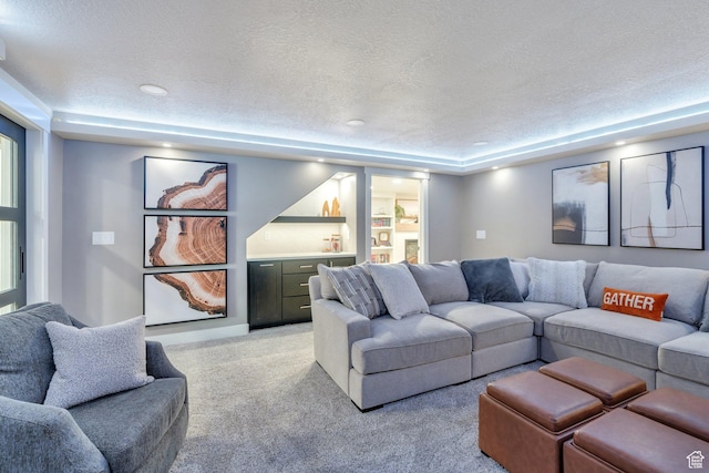 2155 E Blue Sky Dr, Eagle Mountain, UT 84005 - living area featuring light carpet and a textured ceiling