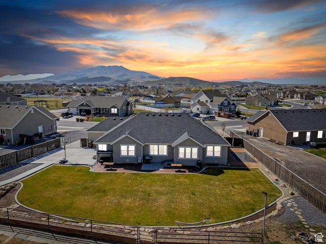 2155 E Blue Sky Dr, Eagle Mountain, UT 84005 - bird's eye view featuring a mountain view and a residential view