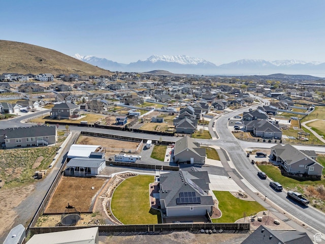 2155 E Blue Sky Dr, Eagle Mountain, UT 84005 - bird's eye view featuring a mountain view and a residential view