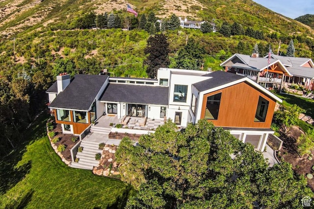 4155 S Parkview Dr, Salt Lake City, UT 84124 - exterior space featuring a mountain view, a garage, and stairs