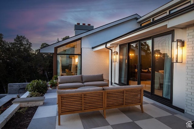 4155 S Parkview Dr, Salt Lake City, UT 84124 - patio terrace at dusk featuring outdoor lounge area