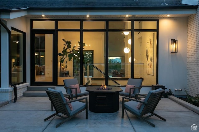 4155 S Parkview Dr, Salt Lake City, UT 84124 - view of patio featuring an outdoor fire pit