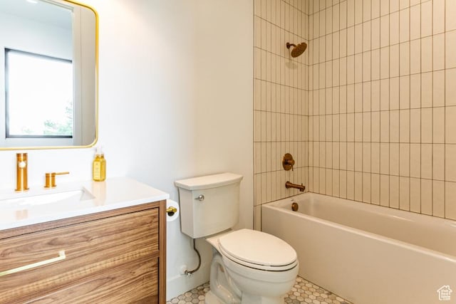 4155 S Parkview Dr, Salt Lake City, UT 84124 - bathroom featuring tile patterned flooring, vanity, shower / tub combination, and toilet