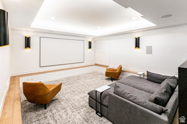 4155 S Parkview Dr, Salt Lake City, UT 84124 - cinema with recessed lighting, a tray ceiling, and wood finished floors