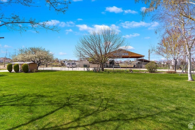 view of yard with fence