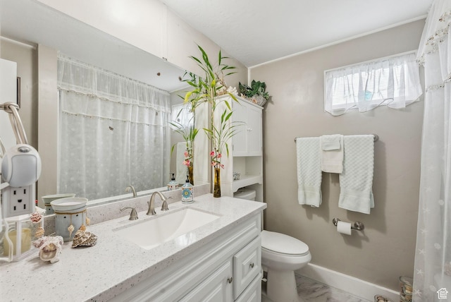 5100 S 1050 W Unit H138, Riverdale, UT 84405 - full bathroom featuring vanity, marble finish floor, baseboards, and toilet
