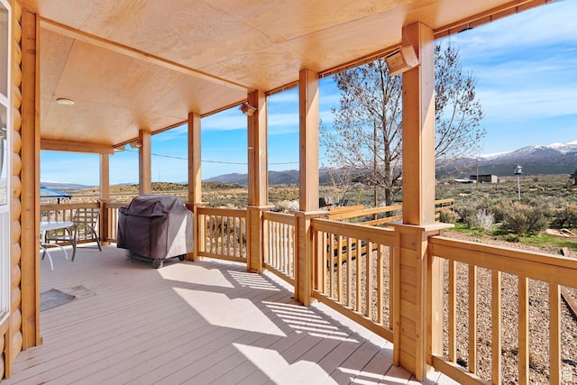 19185 N 11250 E, Mount Pleasant, UT 84647 - wooden deck with a grill and a mountain view