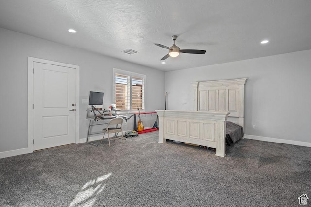 1976 E 1200th Cir N, St George, UT 84770 - carpeted bedroom with recessed lighting, visible vents, baseboards, and a ceiling fan