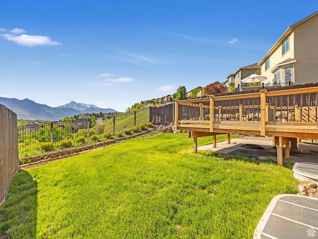 14939 S Winged Bluff Ln, Draper, UT 84020 - view of yard with a deck with mountain view