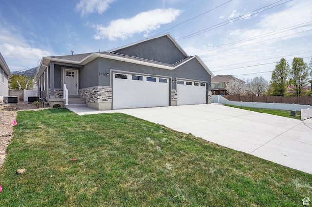 1614 N 160 E Unit 2, Orem, UT 84057 - ranch-style home featuring concrete driveway, stucco siding, central AC, a garage, and fence