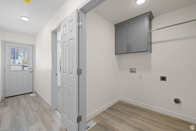 1614 N 160 E Unit 2, Orem, UT 84057 - washroom featuring visible vents, light wood-style floors, hookup for an electric dryer, cabinet space, and hookup for a washing machine