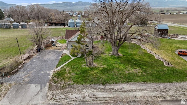 exterior space featuring a mountain view